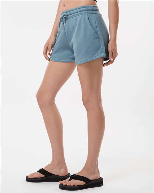 Independent Trading Co. PRM20SRT-Women’s Lightweight California Wave Wash Fleece Shorts in 