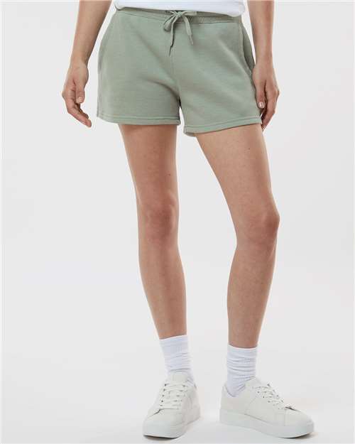 Independent Trading Co. PRM20SRT-Women’s Lightweight California Wave Wash Fleece Shorts in 