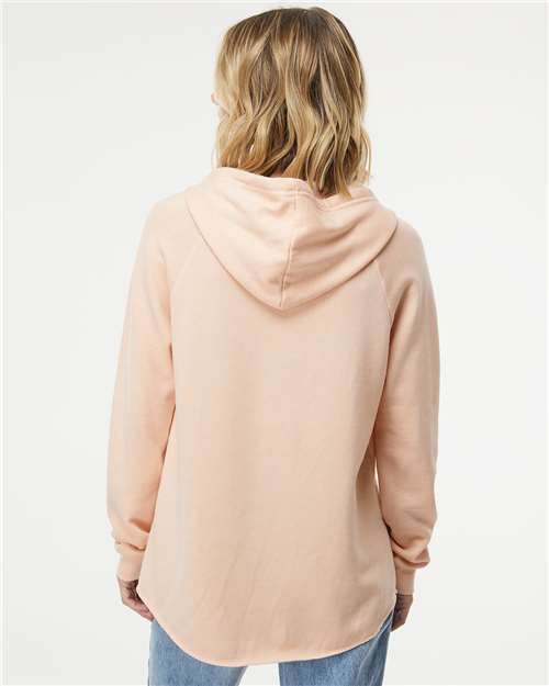 Independent Trading Co. PRM2500 Women’s Lightweight California Wave Wash Hooded Sweatshirt in 