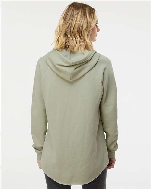 Independent Trading Co. PRM2500 Women’s Lightweight California Wave Wash Hooded Sweatshirt in 