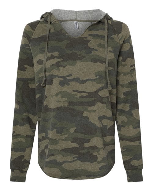 Independent Trading Co. PRM2500 Women’s Lightweight California Wave Wash Hooded Sweatshirt in 