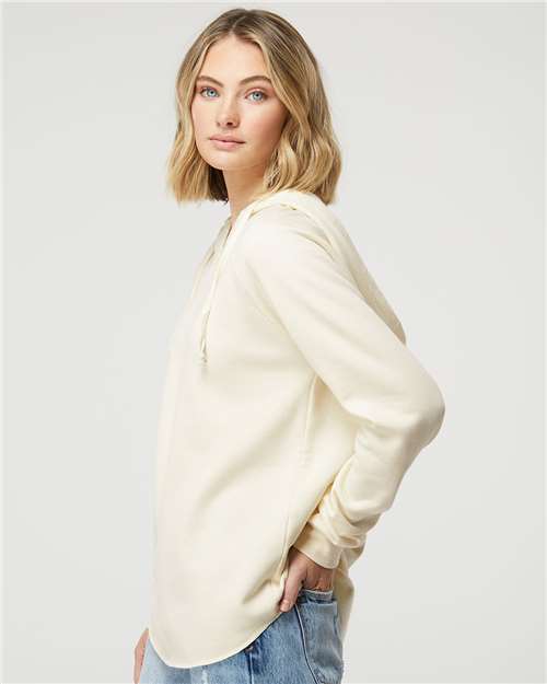 Independent Trading Co. PRM2500 Women’s Lightweight California Wave Wash Hooded Sweatshirt in Bone