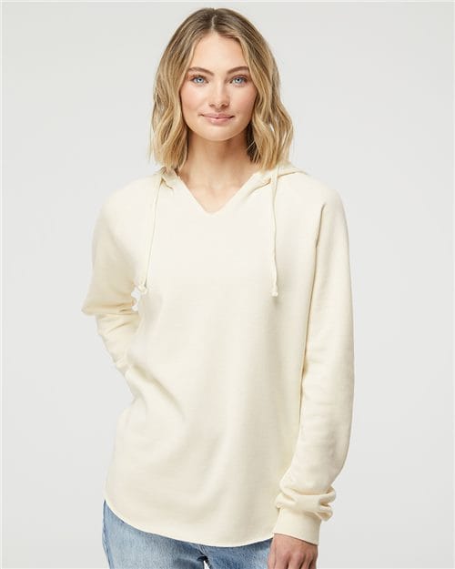 Independent Trading Co. PRM2500 Women’s Lightweight California Wave Wash Hooded Sweatshirt in 