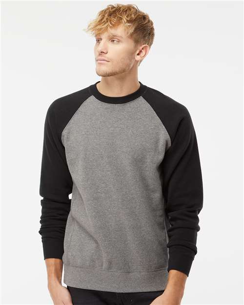 Independent Trading Co. PRM30SBC Unisex Special Blend Raglan Crewneck Sweatshirt in 