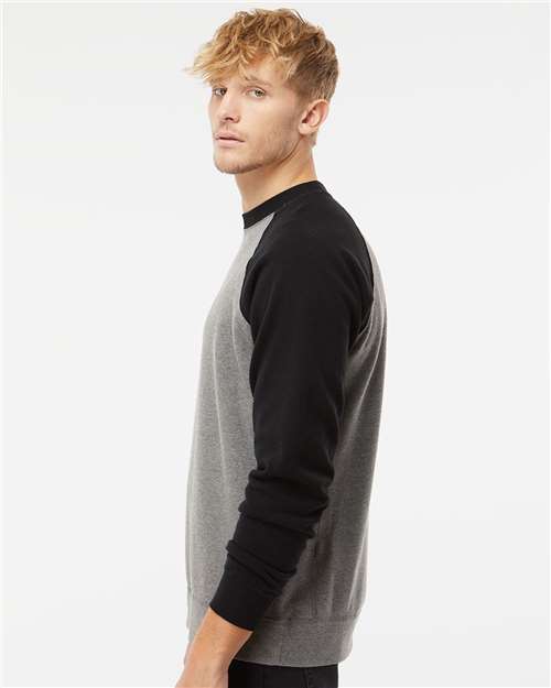 Independent Trading Co. PRM30SBC Unisex Special Blend Raglan Crewneck Sweatshirt in 