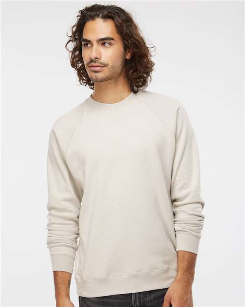 Independent Trading Co. PRM30SBC Unisex Special Blend Raglan Crewneck Sweatshirt in 