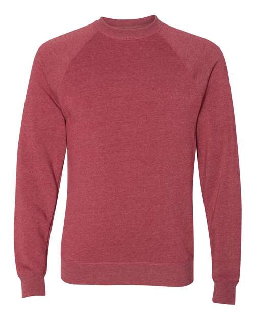 Independent Trading Co. PRM30SBC Unisex Special Blend Raglan Crewneck Sweatshirt in Crimson