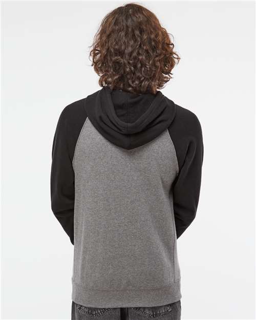 Independent Trading Co. PRM33SBP Unisex Special Blend Raglan Hooded Sweatshirt in 