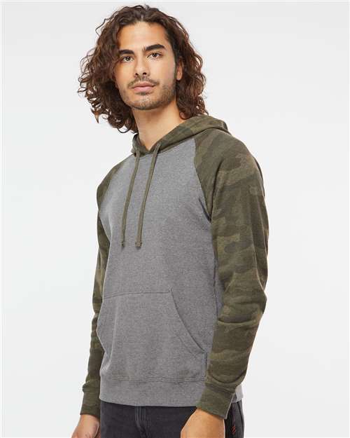 Independent Trading Co. PRM33SBP Unisex Special Blend Raglan Hooded Sweatshirt in 
