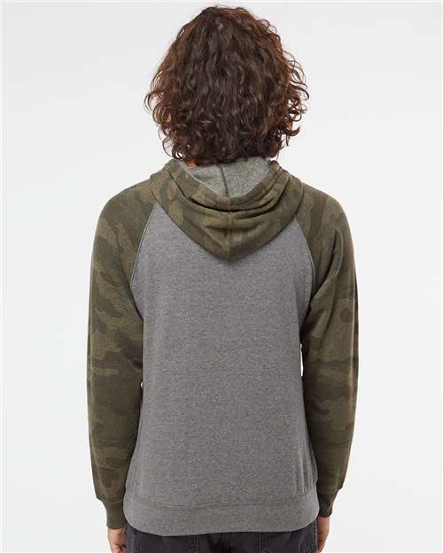 Independent Trading Co. PRM33SBP Unisex Special Blend Raglan Hooded Sweatshirt in 