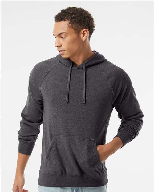 Independent Trading Co. PRM33SBP Unisex Special Blend Raglan Hooded Sweatshirt in Carbon