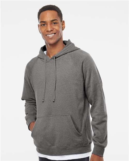 Independent Trading Co. PRM33SBP Unisex Special Blend Raglan Hooded Sweatshirt in Nickel