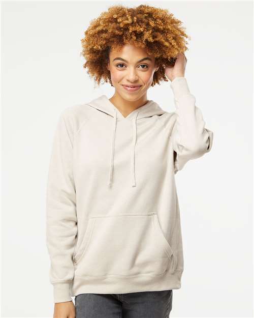 Independent Trading Co. PRM33SBP Unisex Special Blend Raglan Hooded Sweatshirt in Stone Heather