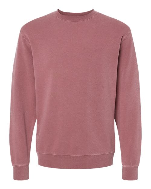 Independent Trading Co. PRM3500 Unisex Midweight Pigment-Dyed Crewneck Sweatshirt in Pigment Maroon