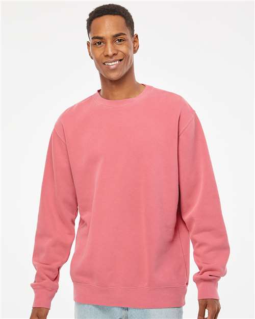 Independent Trading Co. PRM3500 Unisex Midweight Pigment-Dyed Crewneck Sweatshirt in Pigment Pink