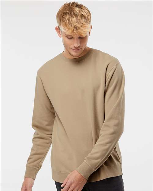 Independent Trading Co. 6717 S / Pigment Sandstone Independent Trading Co. PRM3500 Unisex Midweight Pigment-Dyed Crewneck Sweatshirt