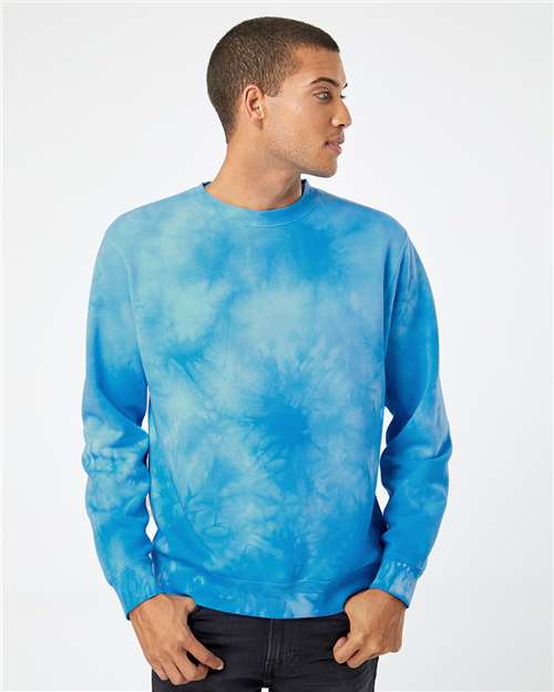 Independent Trading Co. PRM3500TD Unisex Midweight Tie-Dyed Crewneck Sweatshirt in 
