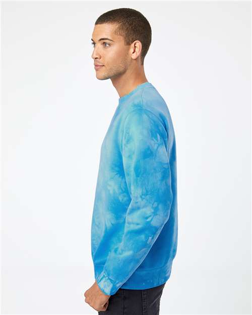 Independent Trading Co. PRM3500TD Unisex Midweight Tie-Dyed Crewneck Sweatshirt in 