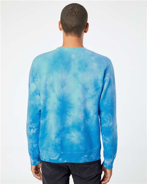 Independent Trading Co. PRM3500TD Unisex Midweight Tie-Dyed Crewneck Sweatshirt in 