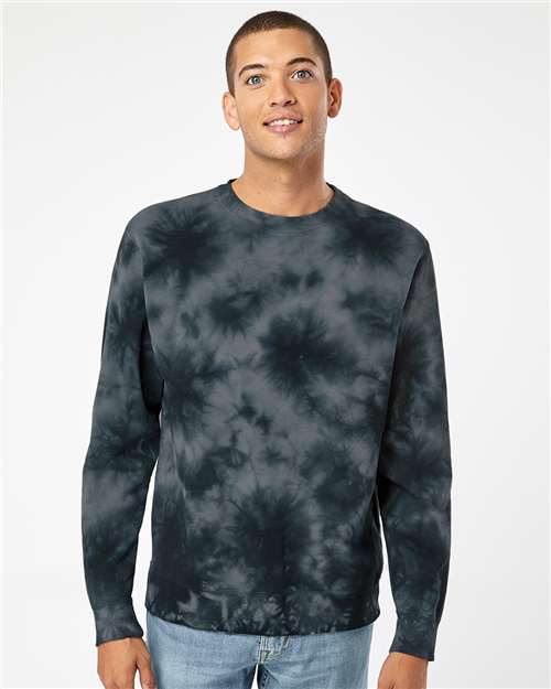 Independent Trading Co. PRM3500TD Unisex Midweight Tie-Dyed Crewneck Sweatshirt in 