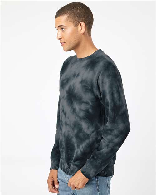 Independent Trading Co. PRM3500TD Unisex Midweight Tie-Dyed Crewneck Sweatshirt in 