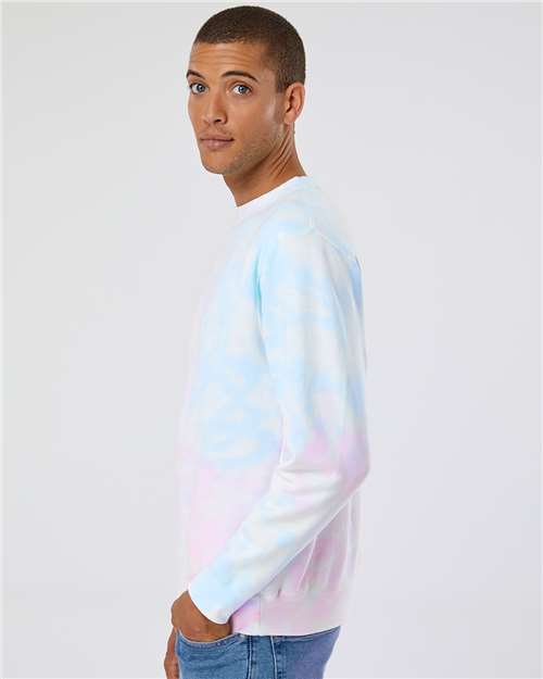Independent Trading Co. PRM3500TD Unisex Midweight Tie-Dyed Crewneck Sweatshirt in 