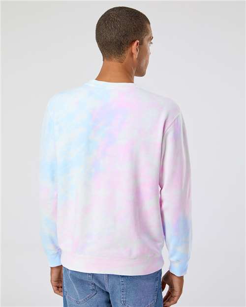 Independent Trading Co. PRM3500TD Unisex Midweight Tie-Dyed Crewneck Sweatshirt in 