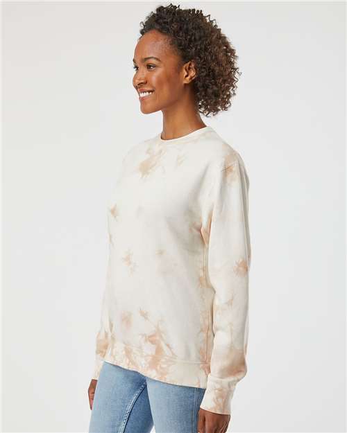 Independent Trading Co. PRM3500TD Unisex Midweight Tie-Dyed Crewneck Sweatshirt in 