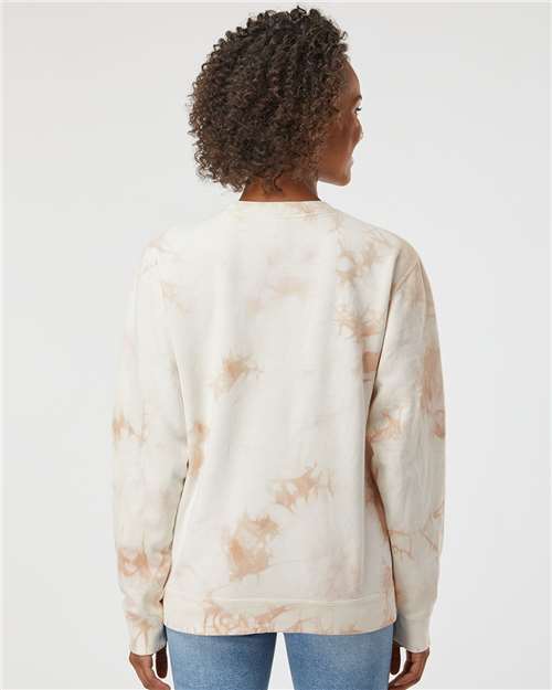 Independent Trading Co. PRM3500TD Unisex Midweight Tie-Dyed Crewneck Sweatshirt in 