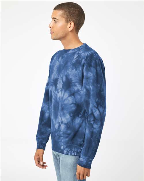 Independent Trading Co. PRM3500TD Unisex Midweight Tie-Dyed Crewneck Sweatshirt in 