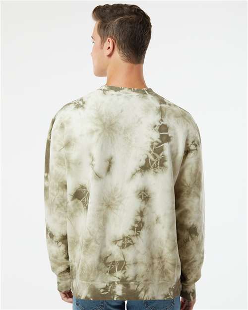 Independent Trading Co. PRM3500TD Unisex Midweight Tie-Dyed Crewneck Sweatshirt in 