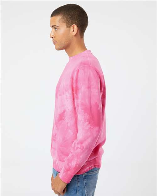 Independent Trading Co. PRM3500TD Unisex Midweight Tie-Dyed Crewneck Sweatshirt in 