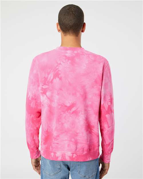 Independent Trading Co. PRM3500TD Unisex Midweight Tie-Dyed Crewneck Sweatshirt in 