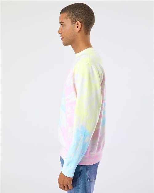 Independent Trading Co. PRM3500TD Unisex Midweight Tie-Dyed Crewneck Sweatshirt in 