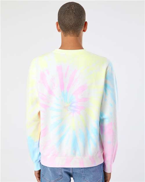 Independent Trading Co. PRM3500TD Unisex Midweight Tie-Dyed Crewneck Sweatshirt in 