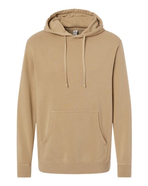 Independent Trading Co. PRM4500 Unisex Midweight Pigment-Dyed Hooded Sweatshirt in Pigment Sandstone