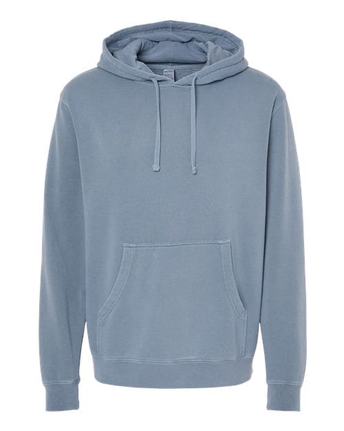 Independent Trading Co. PRM4500 Unisex Midweight Pigment-Dyed Hooded Sweatshirt in Pigment Slate Blue