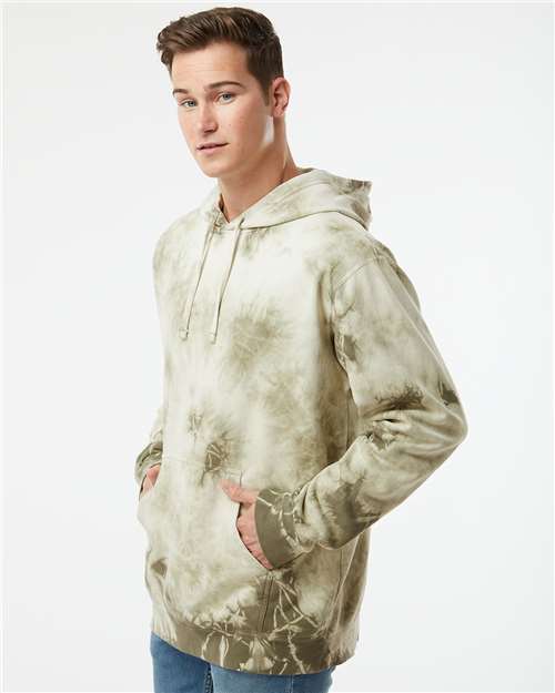 Independent Trading Co. PRM4500TD Unisex Midweight Tie-Dyed Hooded Sweatshirt in 