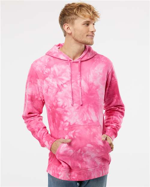 Independent Trading Co. PRM4500TD Unisex Midweight Tie-Dyed Hooded Sweatshirt in 