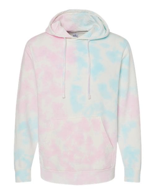 Independent Trading Co. PRM4500TD Unisex Midweight Tie-Dyed Hooded Sweatshirt in Tie Dye Cotton Candy