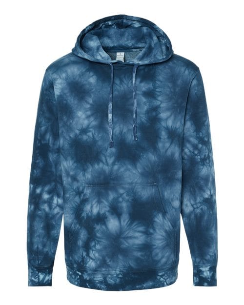 Independent Trading Co. PRM4500TD Unisex Midweight Tie-Dyed Hooded Sweatshirt in Tie Dye Navy