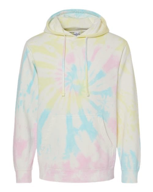 Independent Trading Co. PRM4500TD Unisex Midweight Tie-Dyed Hooded Sweatshirt in Tie Dye Sunset Swirl