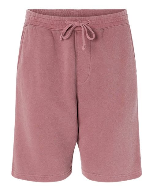 Independent Trading Co. PRM50STPD Unisex Pigment-Dyed Fleece Shorts in Pigment Maroon