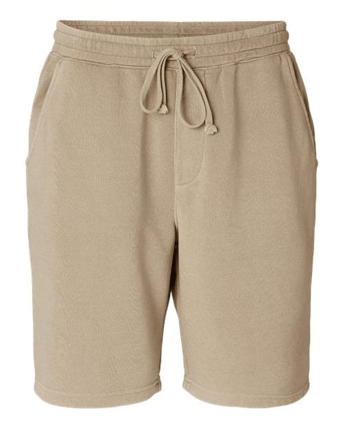 Independent Trading Co. PRM50STPD Unisex Pigment-Dyed Fleece Shorts in Pigment Sandstone