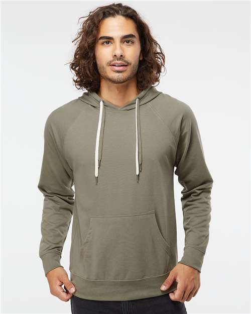 Independent Trading Co. SS1000 Unisex Icon Lightweight Loopback Terry Hooded Sweatshirt in Olive