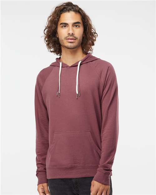 Independent Trading Co. SS1000 Unisex Icon Lightweight Loopback Terry Hooded Sweatshirt in Port