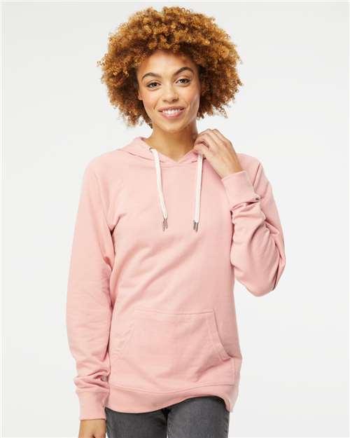 Independent Trading Co. SS1000 Unisex Icon Lightweight Loopback Terry Hooded Sweatshirt in Rose