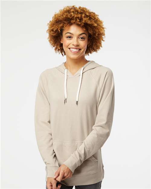 Independent Trading Co. SS1000 Unisex Icon Lightweight Loopback Terry Hooded Sweatshirt in Sand