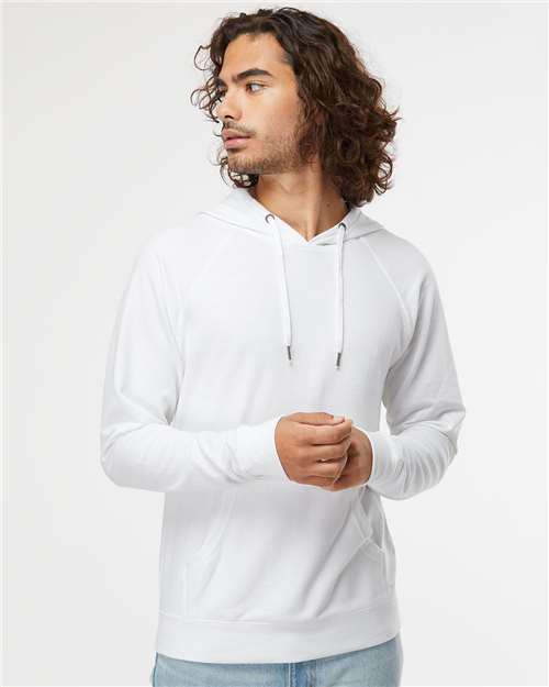Independent Trading Co. SS1000 Unisex Icon Lightweight Loopback Terry Hooded Sweatshirt in White