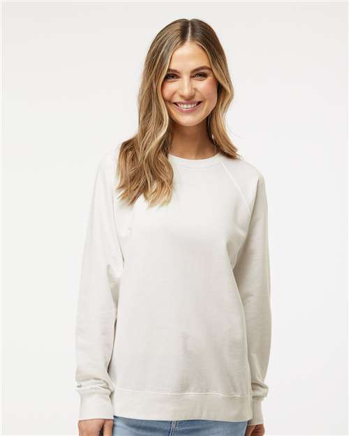 Independent Trading Co. SS1000C Unisex Icon Lightweight Loopback Terry Crewneck Sweatshirt in Bone